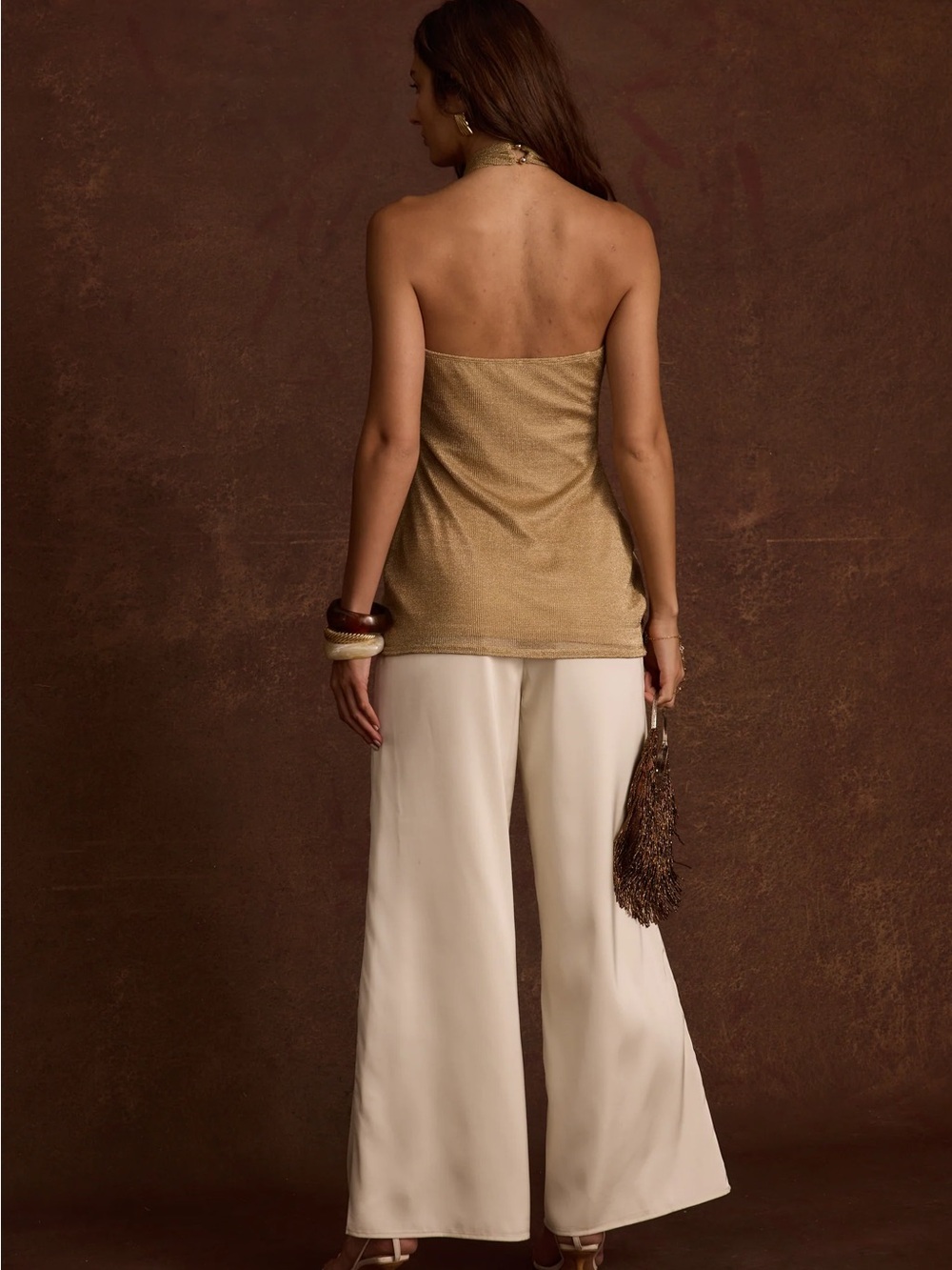 12th Tribe Gold Halter Top - Picture 3 of 5